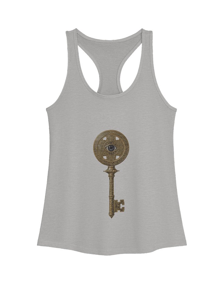 The Gatekeeper’s Key – Heather Grey Core Motion Edition (Front Print Only) | Women’s Racerback Tank product image (1)