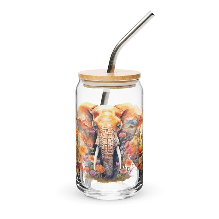 Elephant Elegance Can-Shaped Glass product image (1)