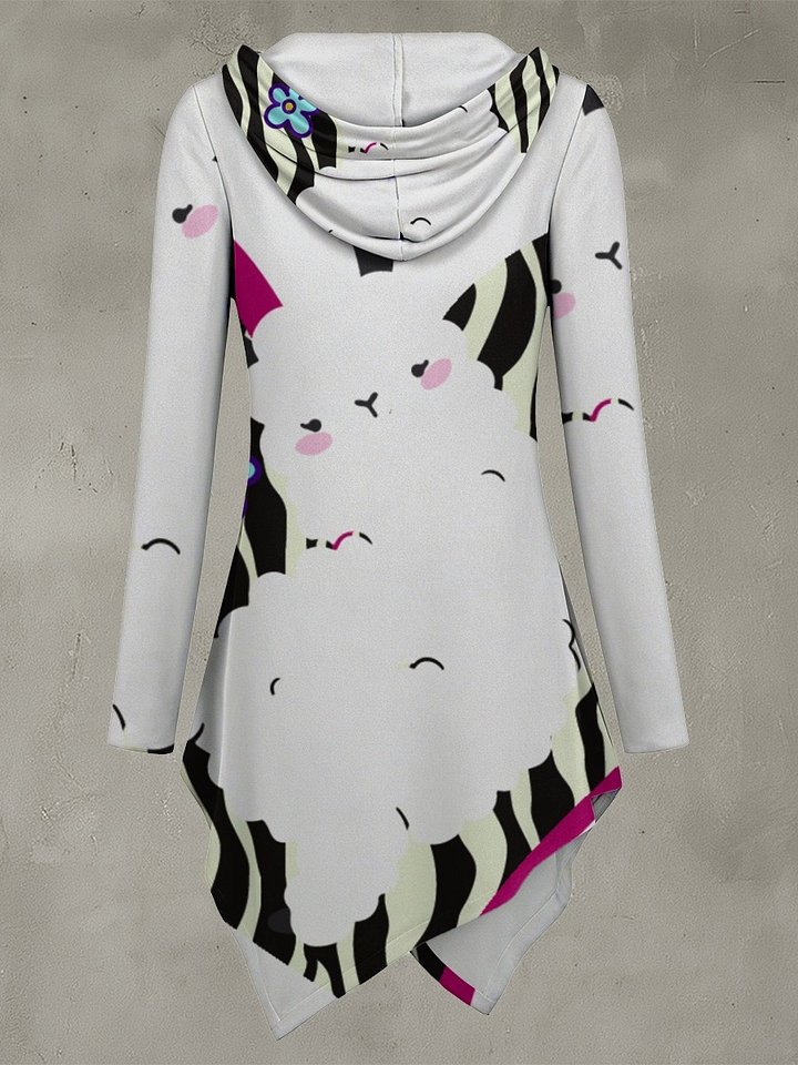 Kawaii Alpaca Crossover Longline Hoodie product image (2)