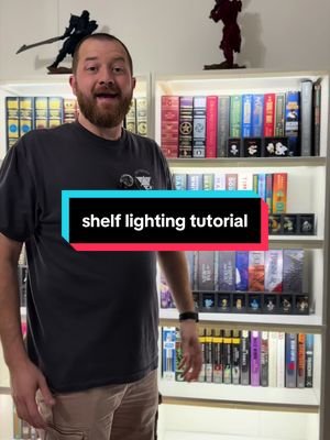 some people have asked about my shelf lights so thought i’d share!  #bookshelf #bookshelflights #books #sandershelf #reading 