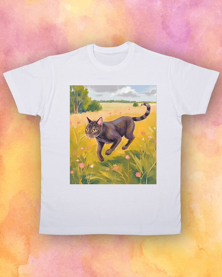 Brown Cat Running on Field T-Shirt product image (1)
