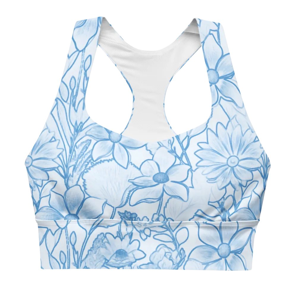 Blue Line Floral/All-Over Print Longline Sports Bra by Sublicolor product image (1)