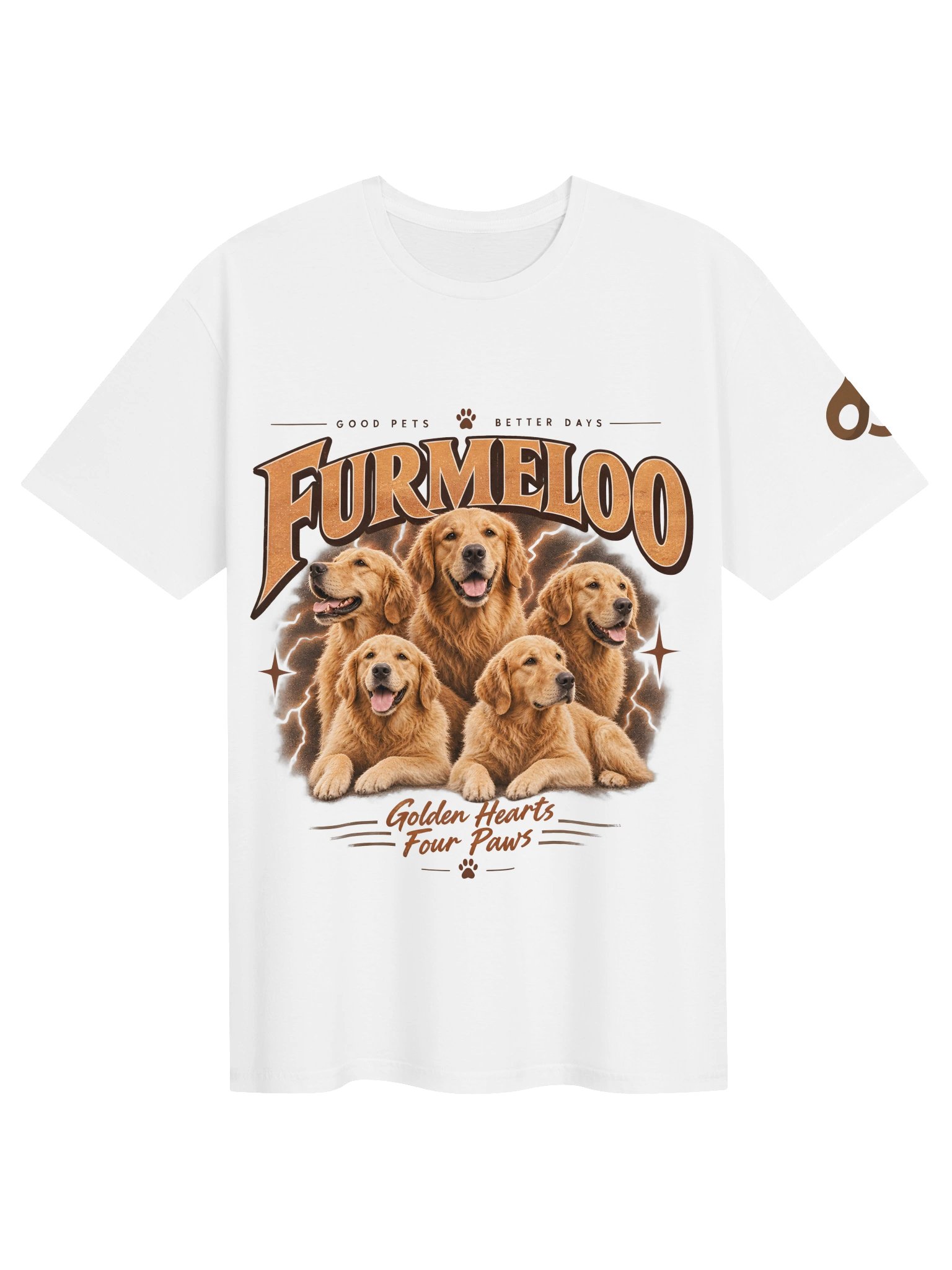 Furmeloo Golden Hearts Four Paws T-Shirt product image (1)