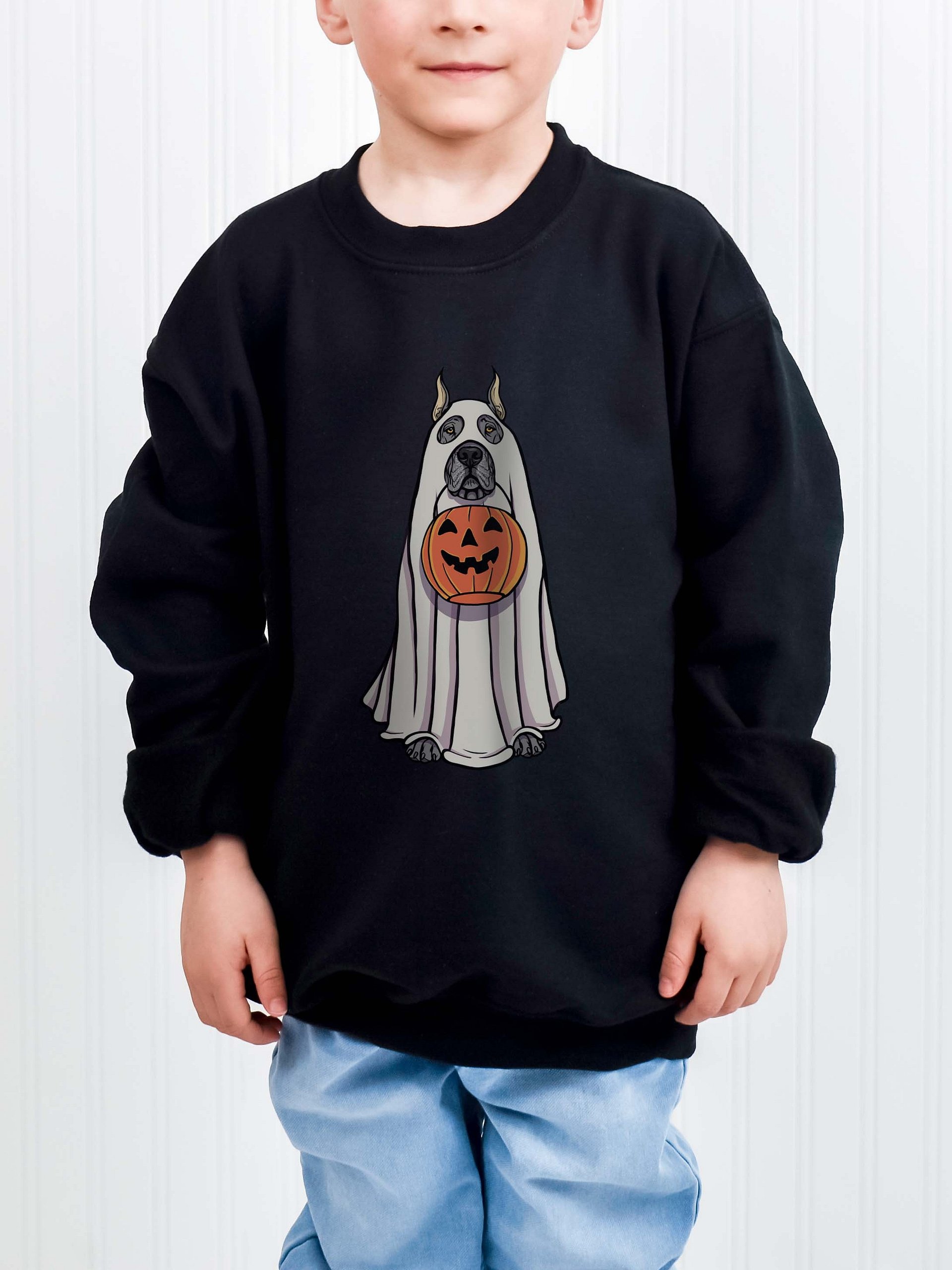 Halloween Great Dane(Gray, Cropped Ears) Youth Sweatshirt product image (1)