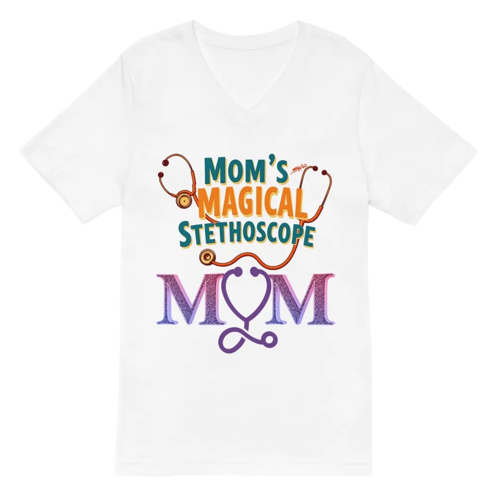 Mom's Magical Stethoscope V-Neck Tee product image (6)