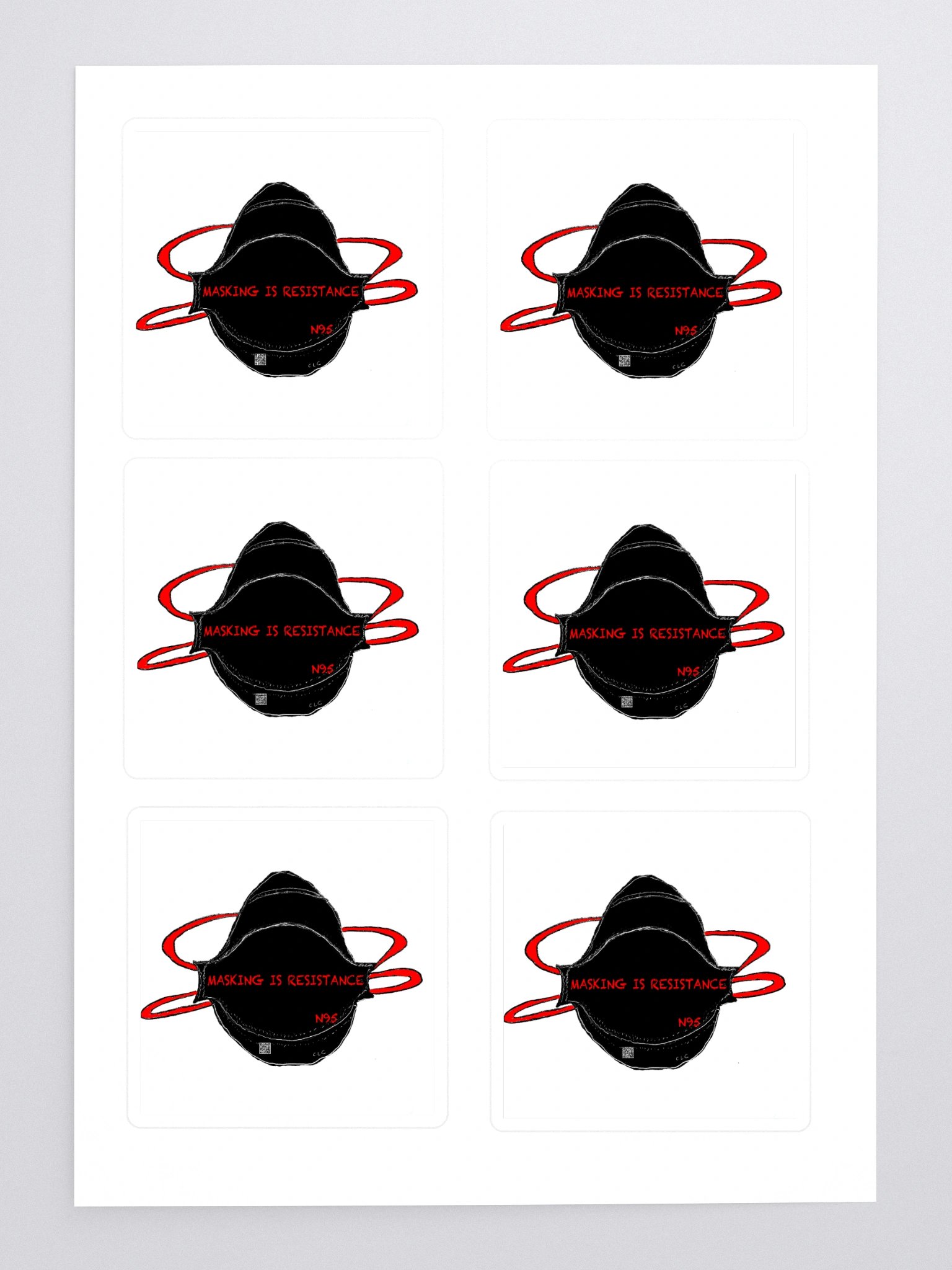 Masking Is Resistance sticker 6 pack product image (3)