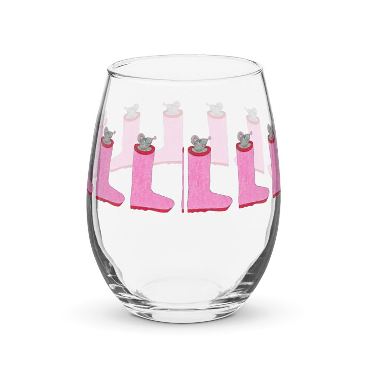 Rain boot mouse Stemless Wine Glass product image (2)