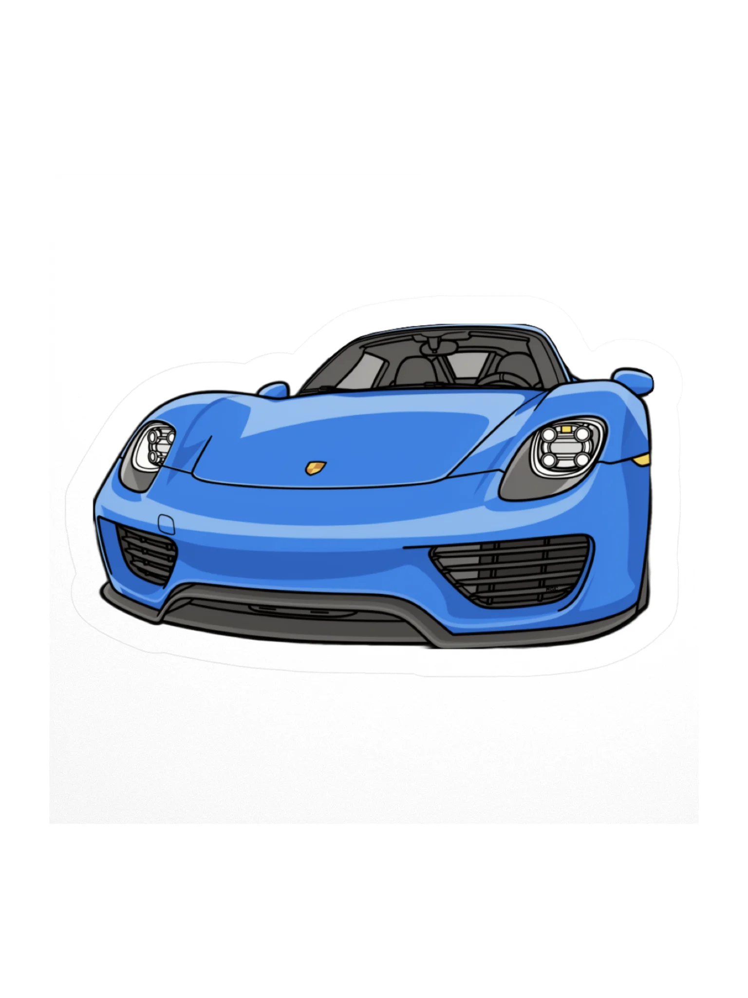 Blue Porsche 918 Spyder Sticker (Retro, Sketch, Silhouette) product image (1)