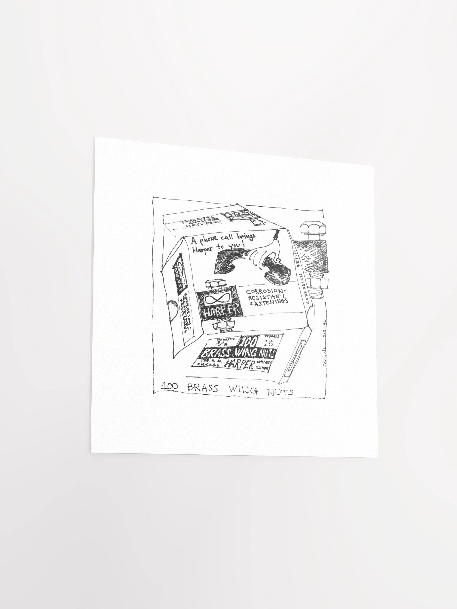 Brass Wing Nuts Print product image (4)