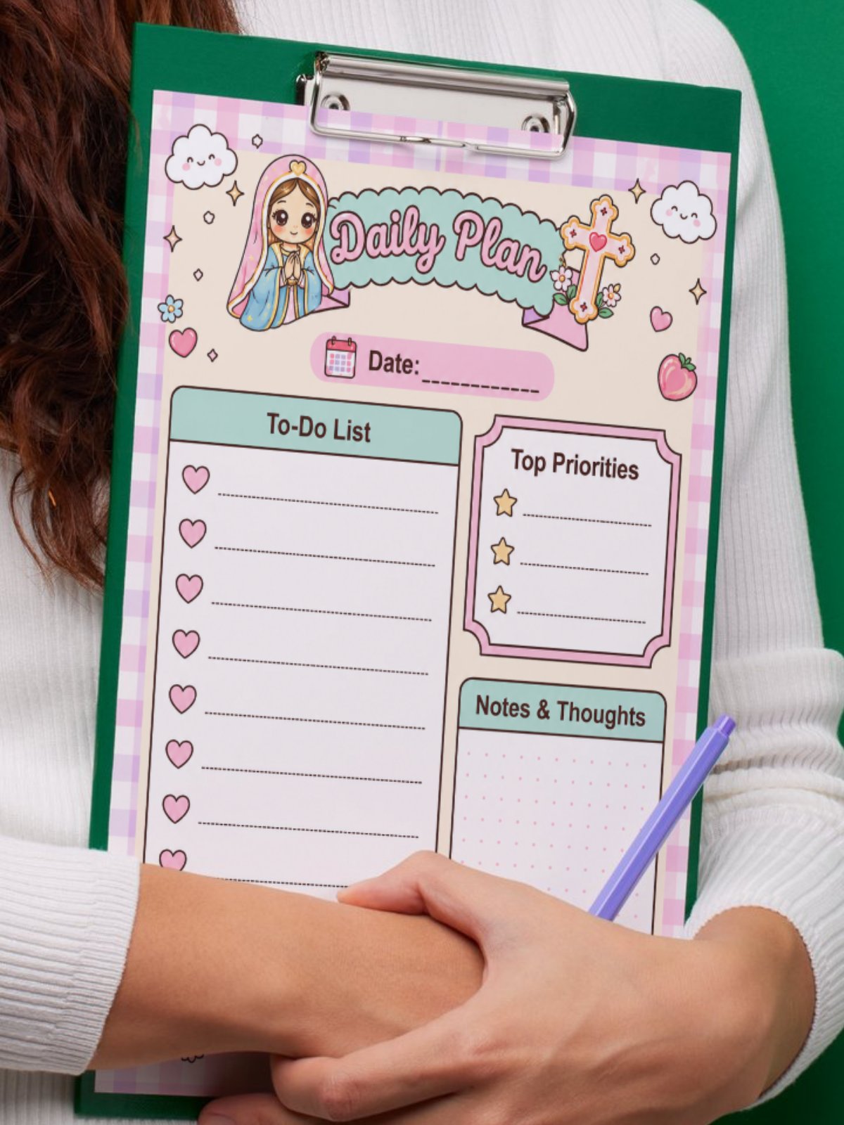 Kawaii Daily Planner Printable | Coquette To-Do list product image (3)