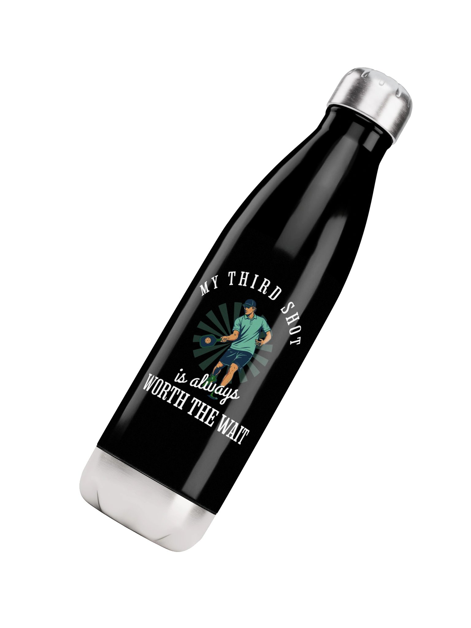 My Third Shot Is Worth the Wait Pickleball Water Bottle product image (4)