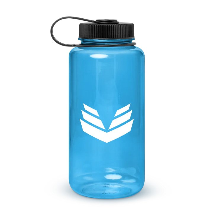 Wide Mouth Plastic Water Bottle - Blue product image (1)