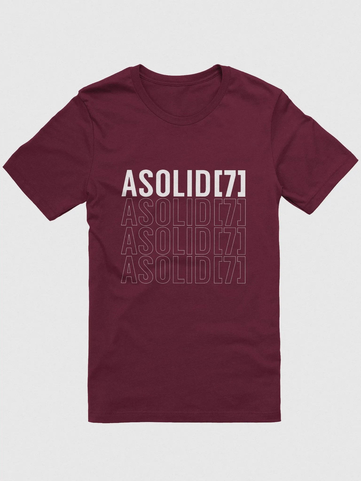 ASolid[7] Repeat Outline White Design Tee Shirt product image (5)