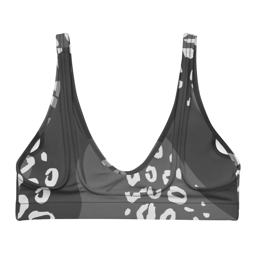 Grey Leopard Wave Recycled Bikini Top product image (3)