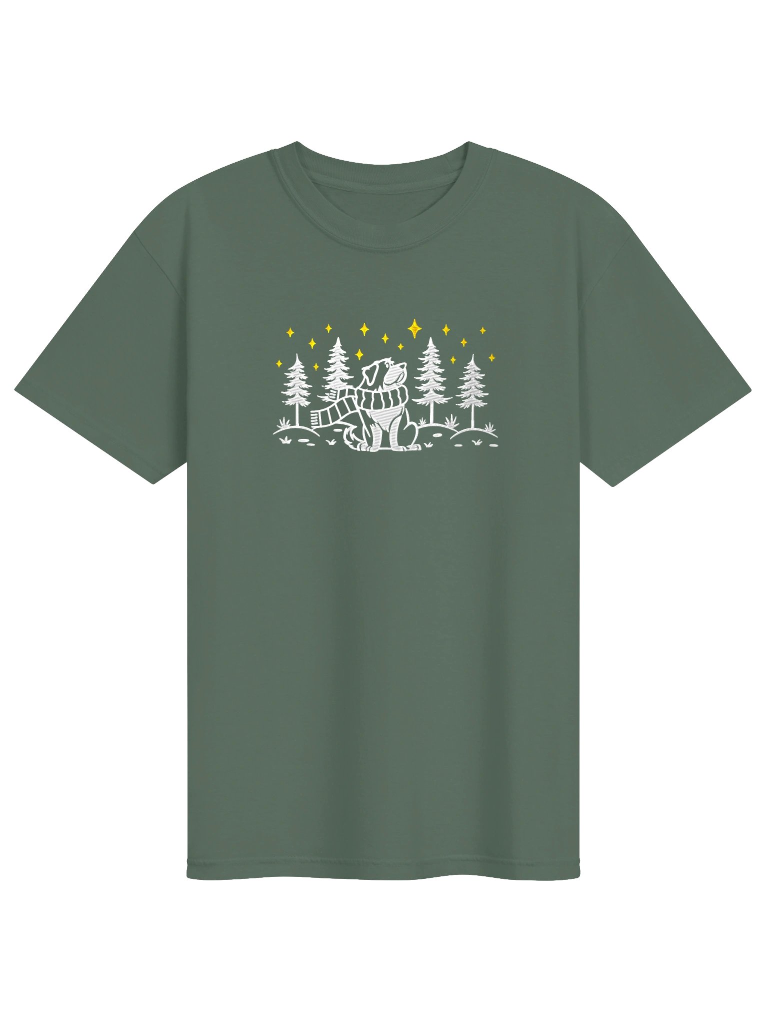Bernese Mountain Dog Winter/Christmas Line Art Design Embroidered T-Shirt product image (9)
