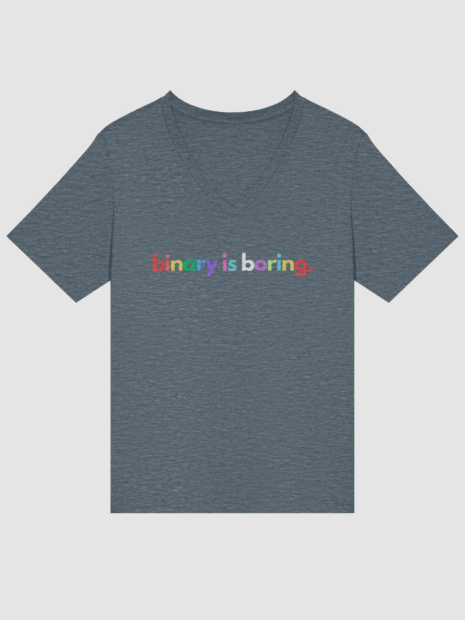 Binary Is Boring (Rainbow) V-Neck tee product image (12)