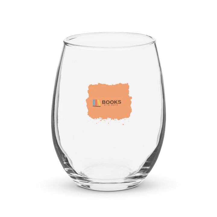 Books by DL White logo stemless wineglass product image (1)