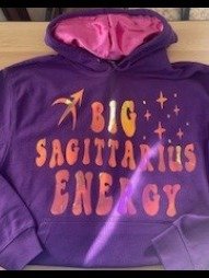 Big Sagittarius Energy Hoodie with Satin in Hood product image (1)