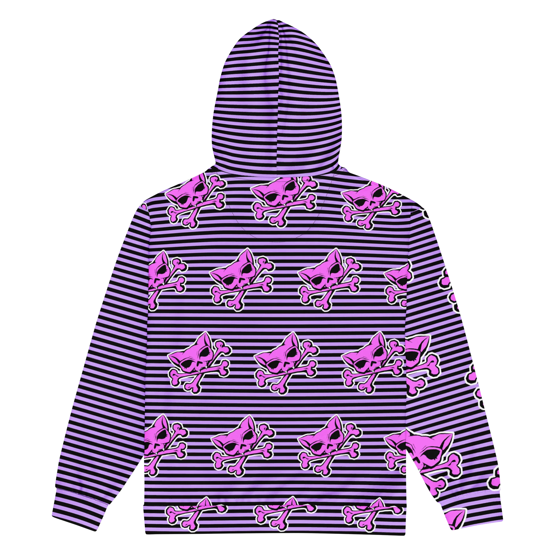 Blaque and Purple Kat Skull Remix Stripped Hoodie product image (2)