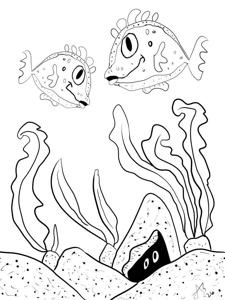 TSStechAngel's World - Sunfish Coloring Page product image (1)