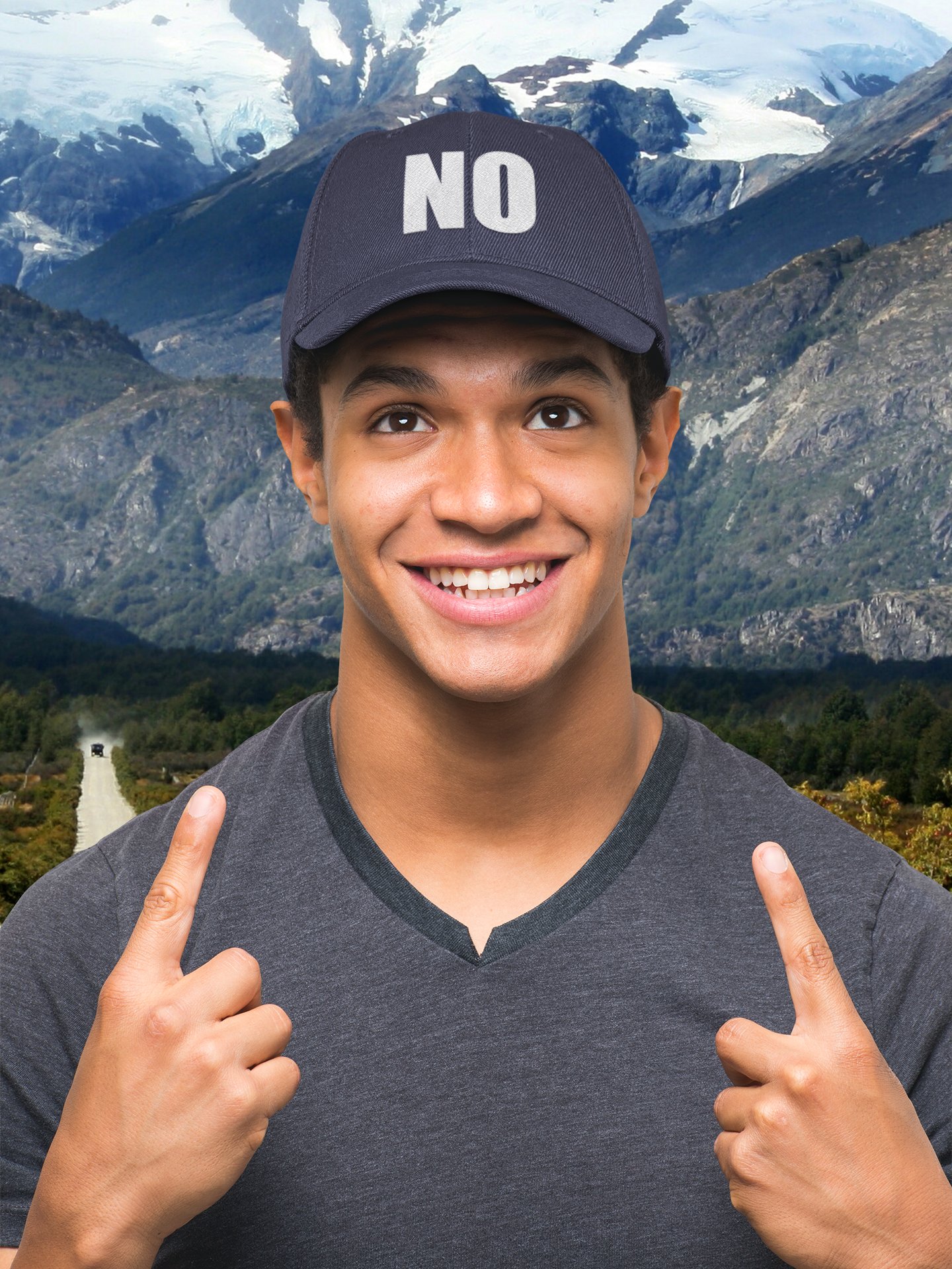 NO embroidered dad hat product image (1)