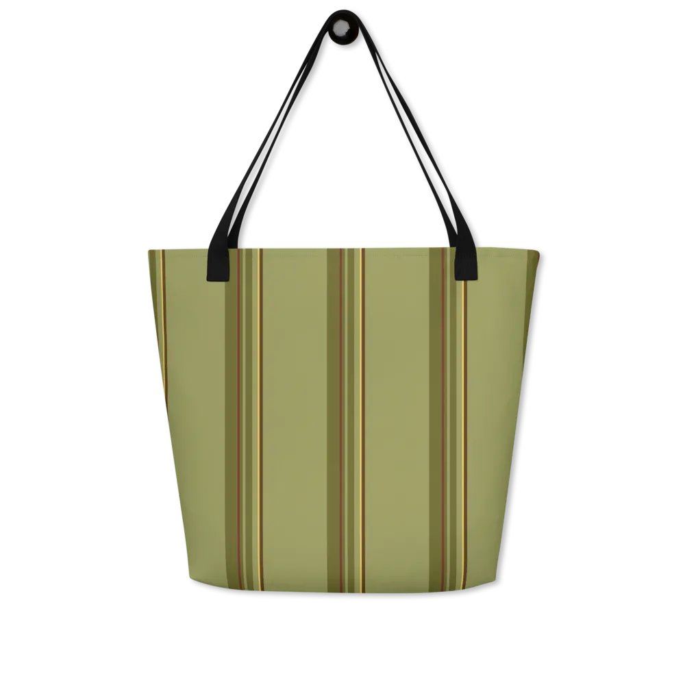 Simple Green Stripes on Large Tote Bag product image (1)