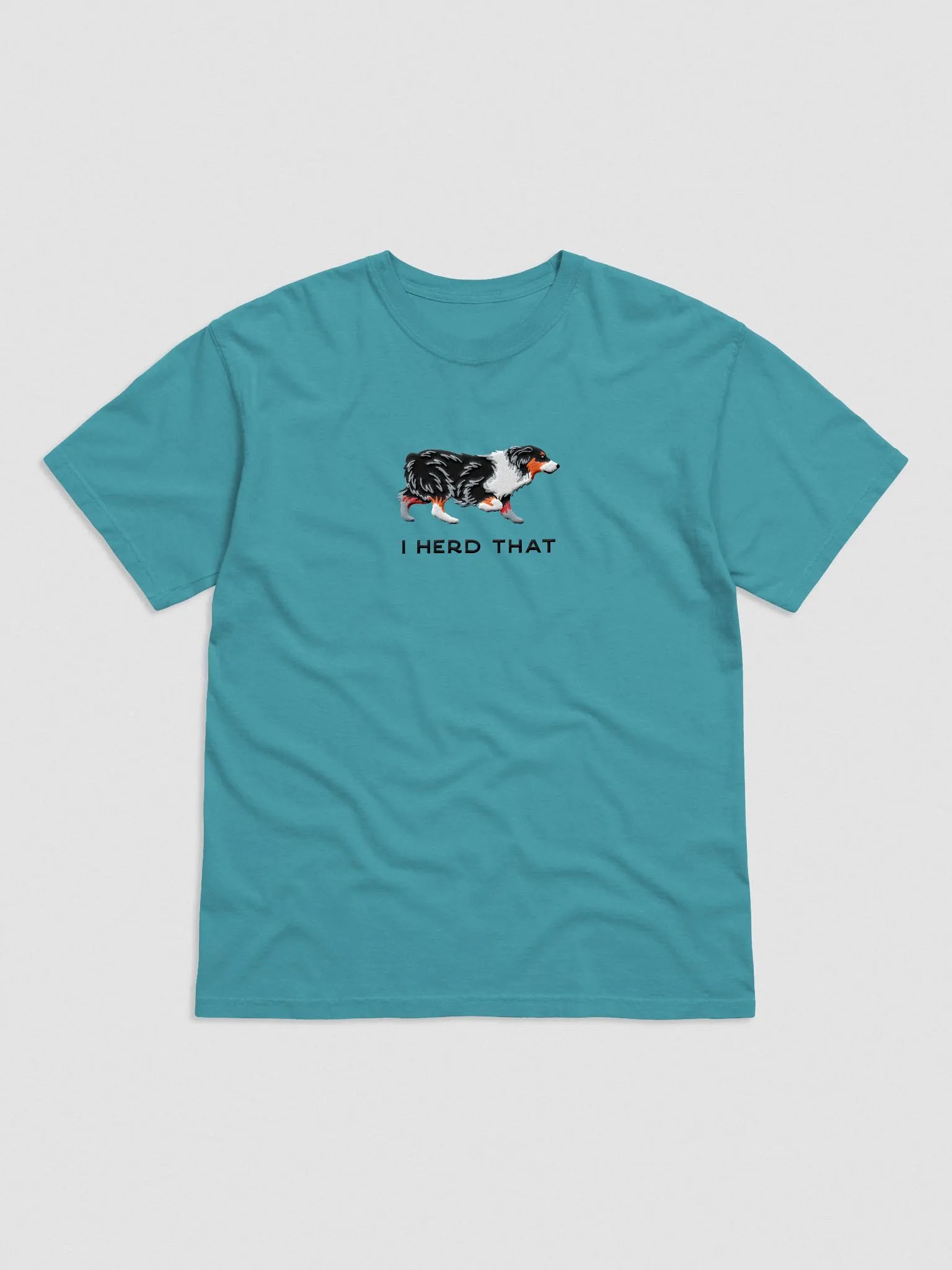 I Herd That T-Shirt(Embroidered) of an Australian Shepherd(Tricolor) product image (4)