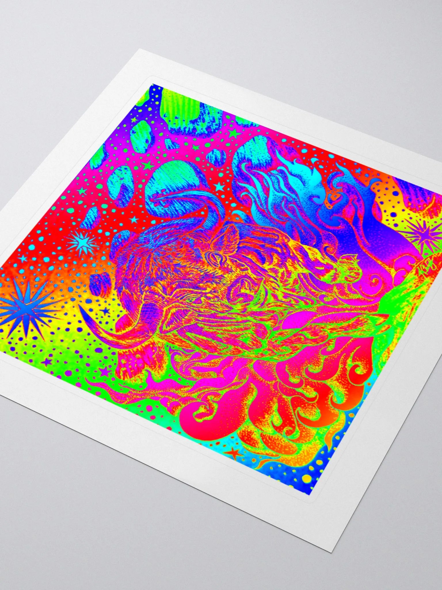 Limited Edition Full Rainbow Taurus Zodiac Kiss Cut Stickers product image (3)