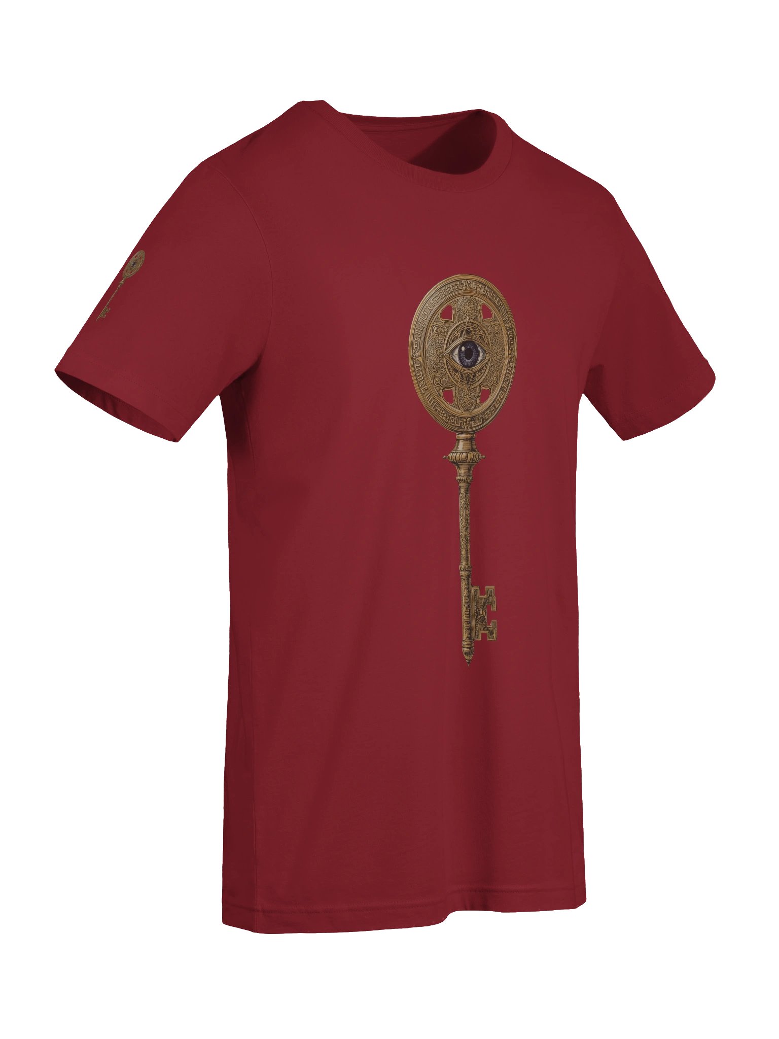 The Gatekeeper’s Key Classic T-Shirt – Front & Right Shoulder Print | Cardinal | Bella+Canvas 3001 product image (9)