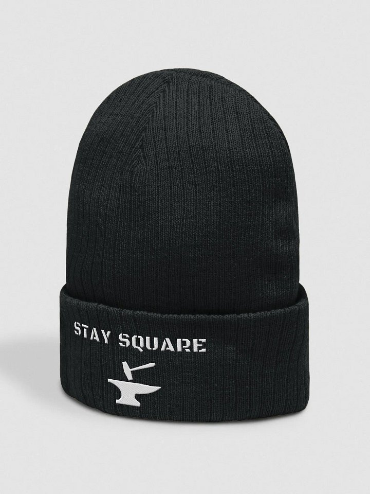 Square Hammer Stay Square Ribbed Knit Beanie product image (2)