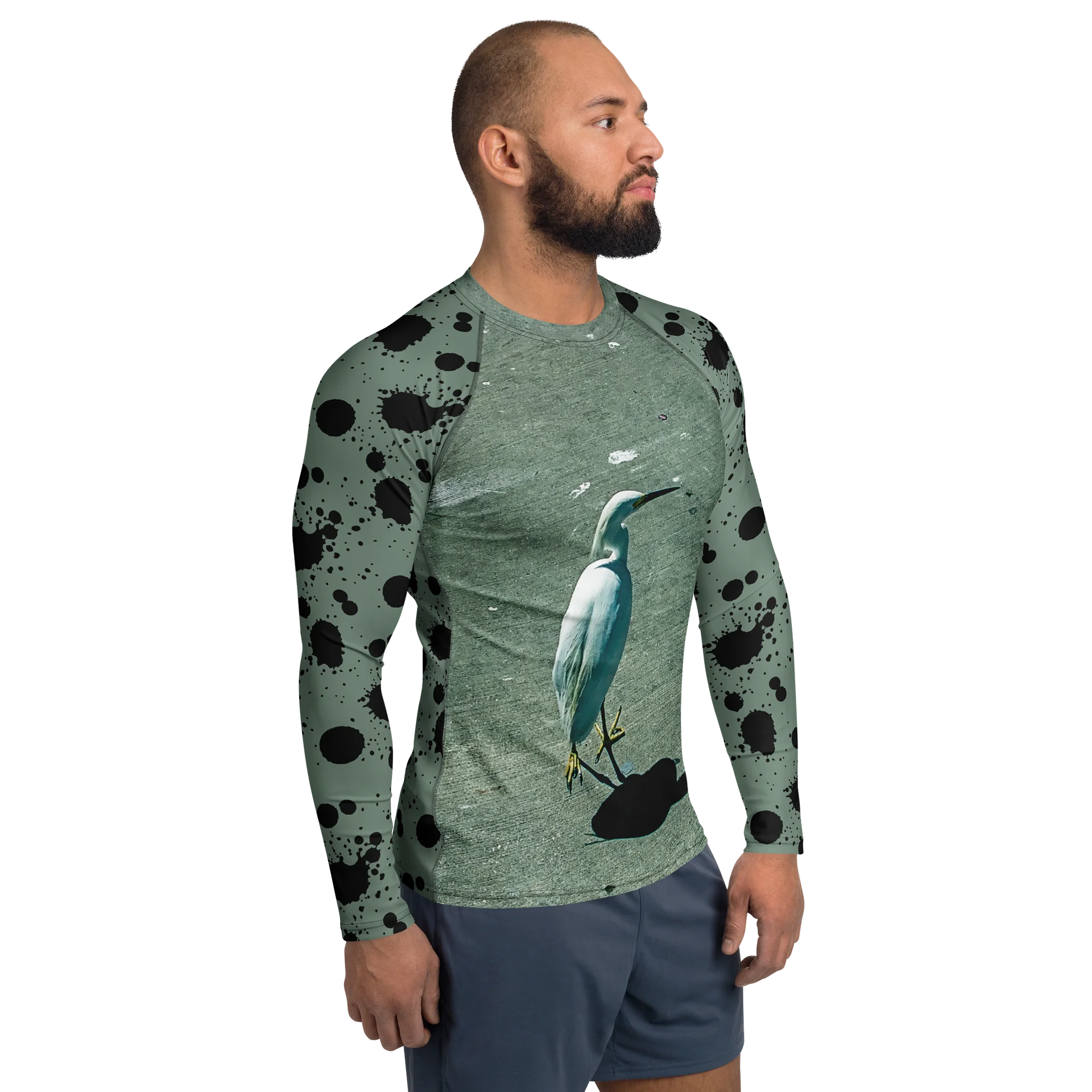 Snowy Egret Splatter Rash Guard product image (4)