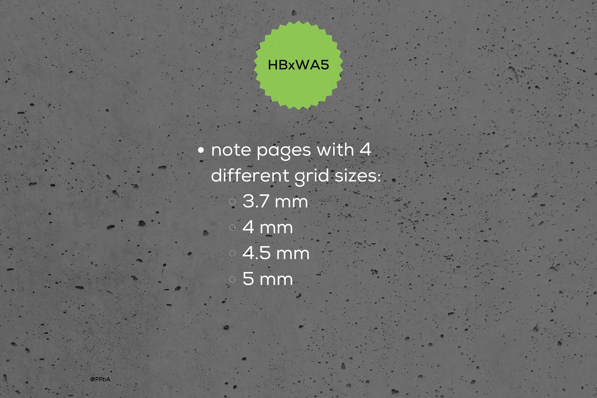 grid note pages - HBxWA5 - various grid sizes - 3.7/4/4.5/5 mm product image (2)