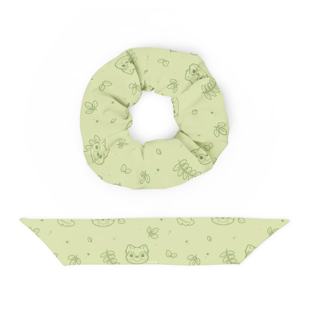 Green recycled scrunchie | Woodland frens product image (4)