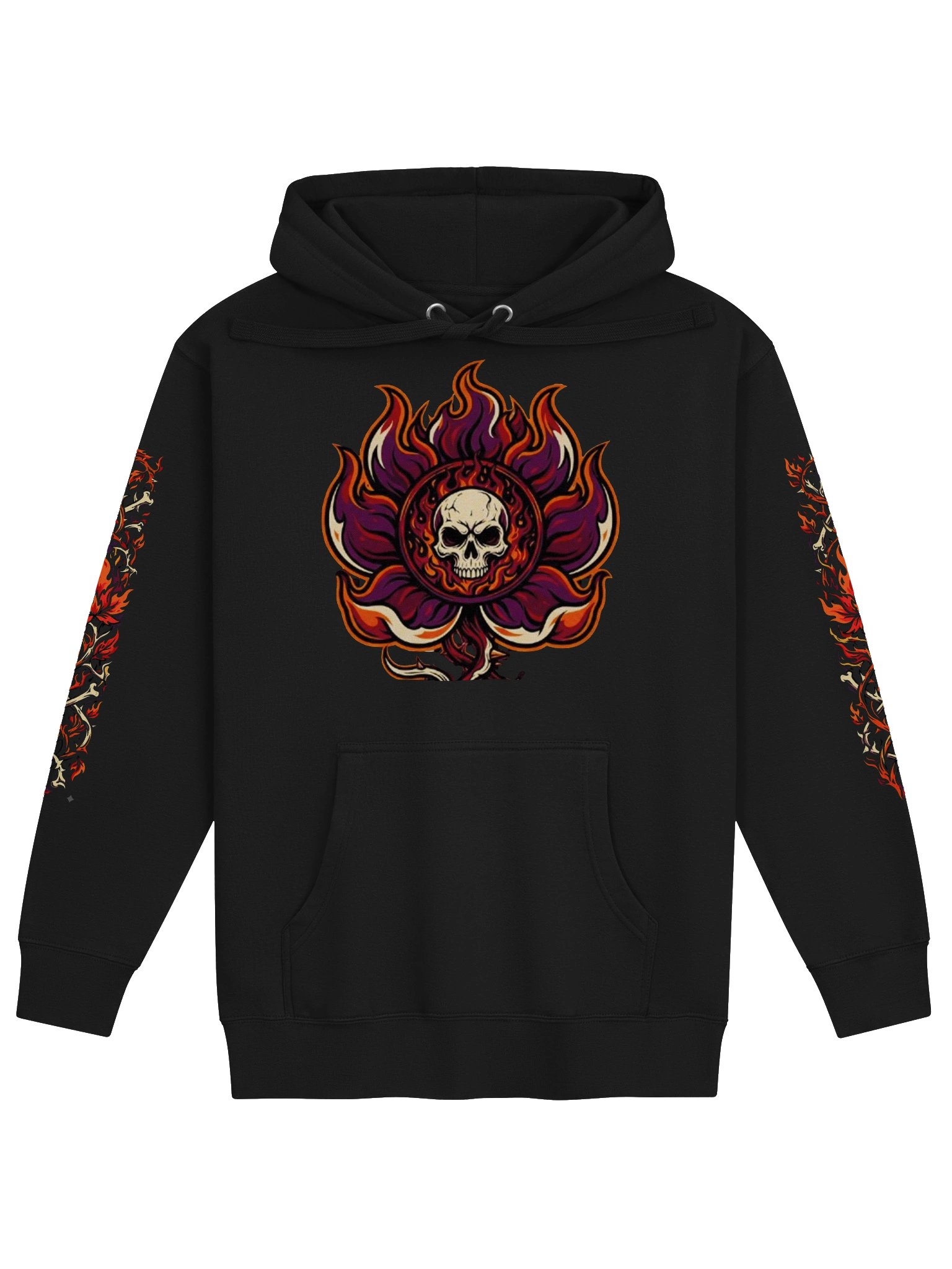 MINAY Originals | Infernal Blossom Graphic Heavyweight Hoodie – Dark Academia Streetwear product image (4)
