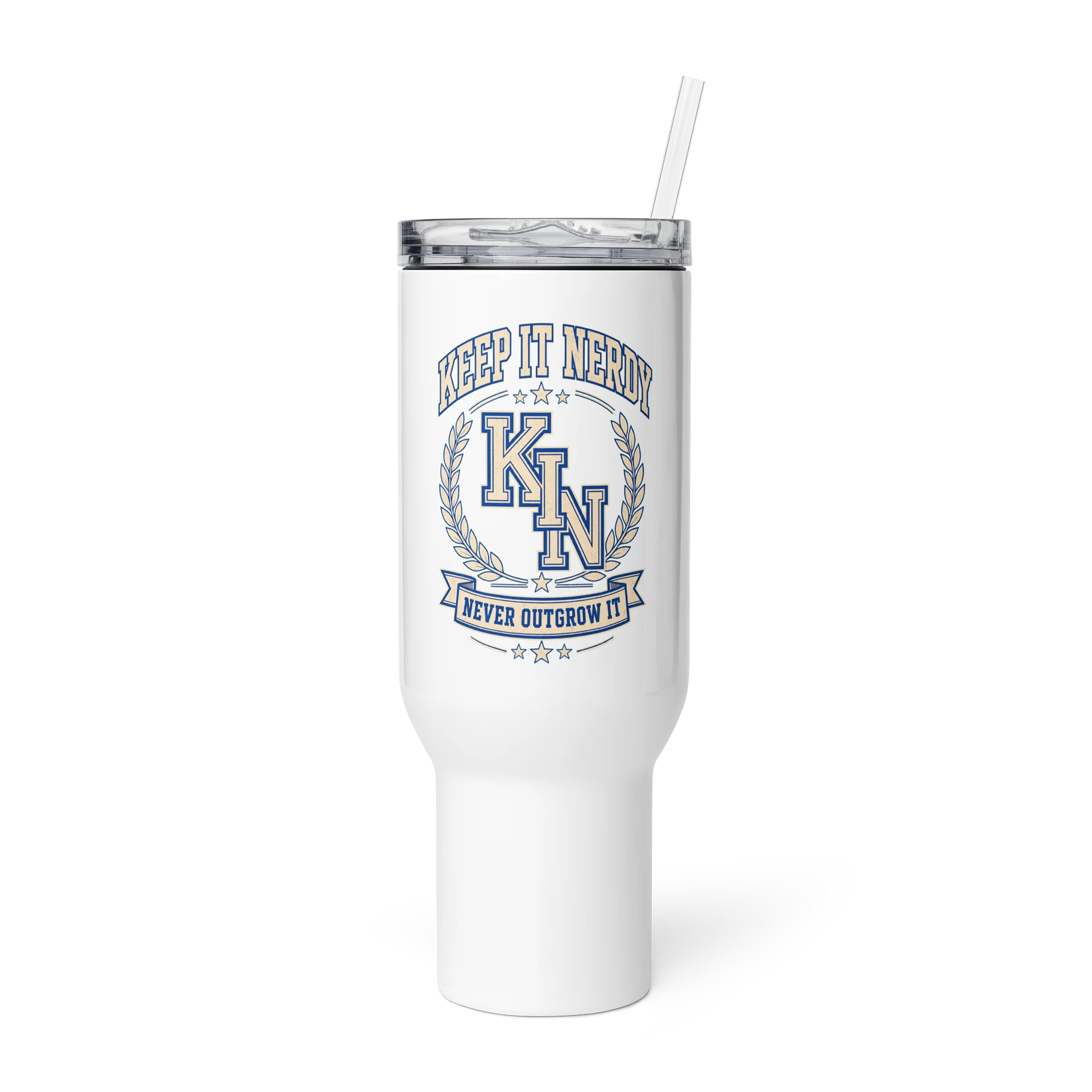 Keep It Nerdy Varsity Travel Tumbler product image (1)