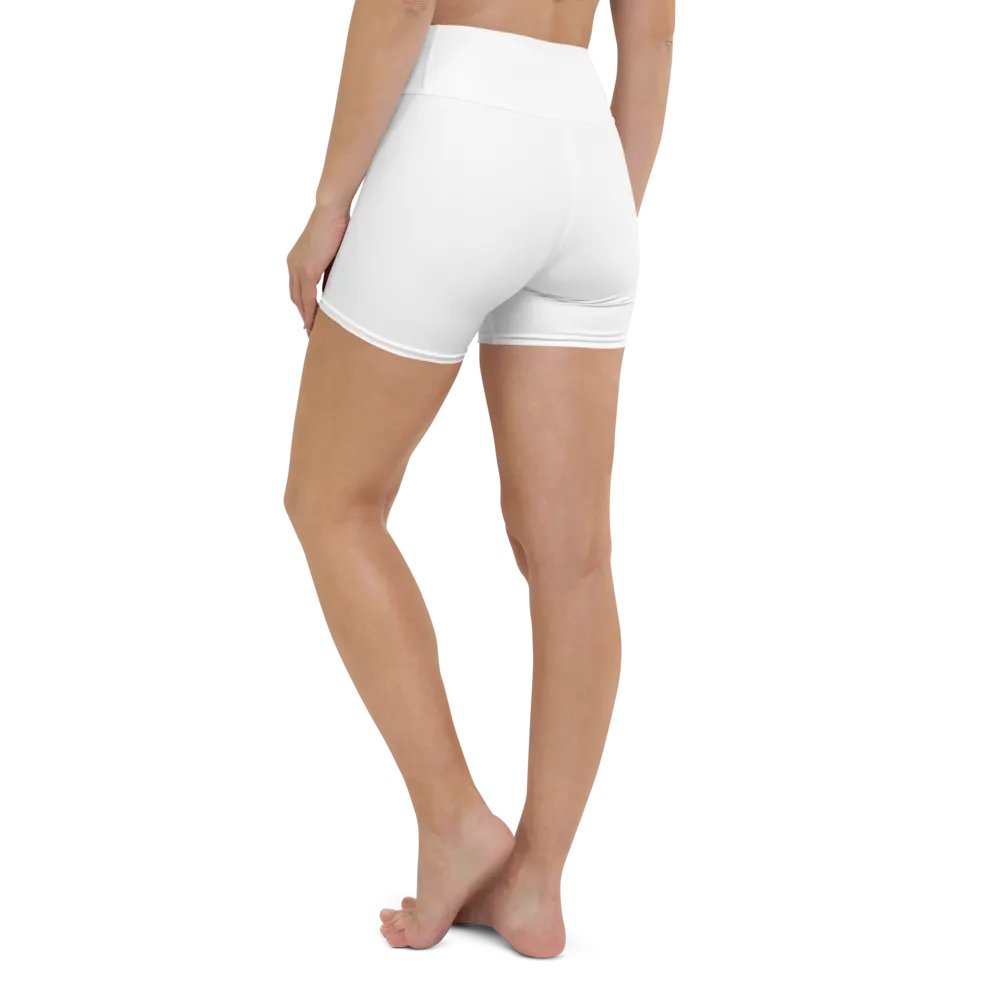 Exclusive Zenith All-Over Print Yoga Shorts – White, High-Waisted, and Perfect for Any Workout product image (1)