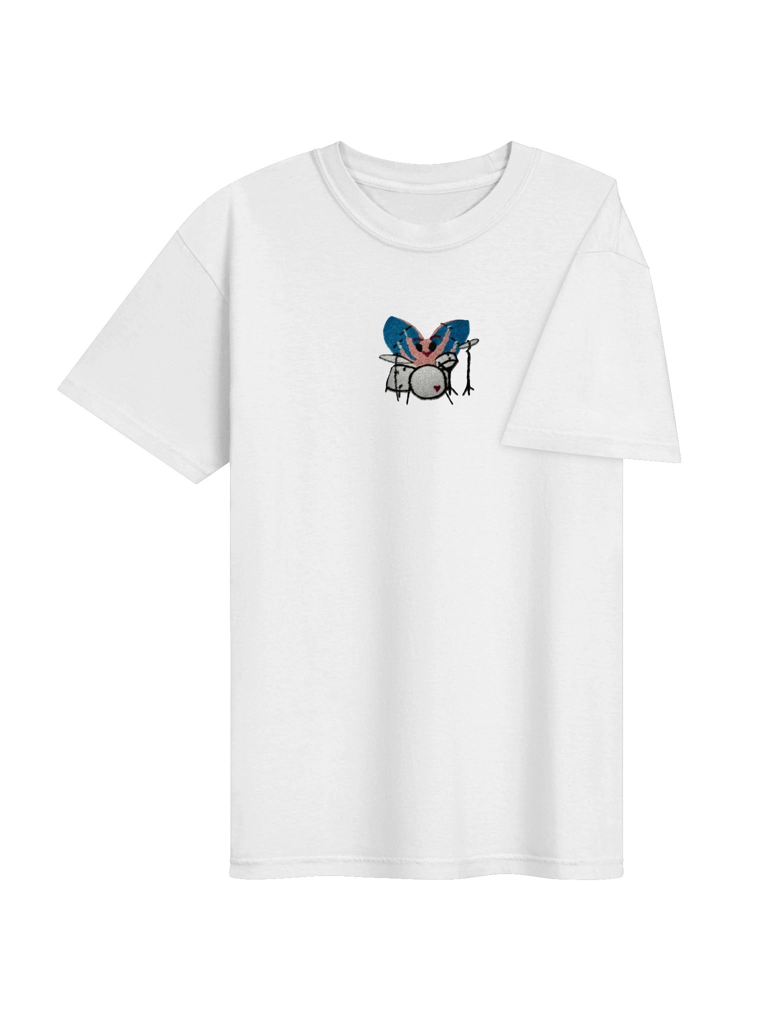 Bug Band Adult Unisex Embroidered Tee Centered PinkBug product image (4)