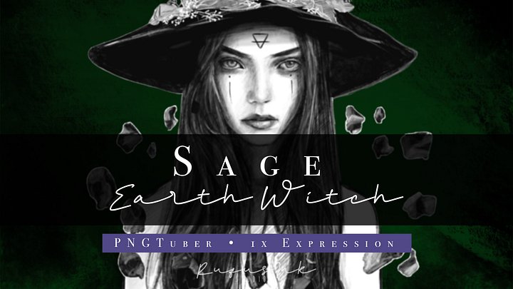 Sage - Earth Witch PNGTuber | 3 Expressions | Ready to Use product image (1)