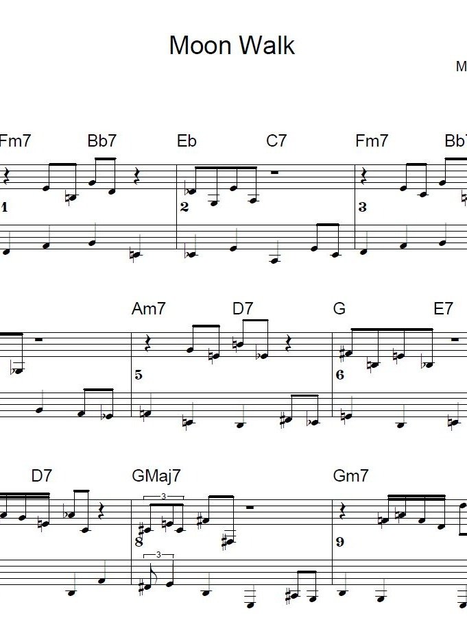 Moon Walk - ModJazz - Piano sheet music product image (1)