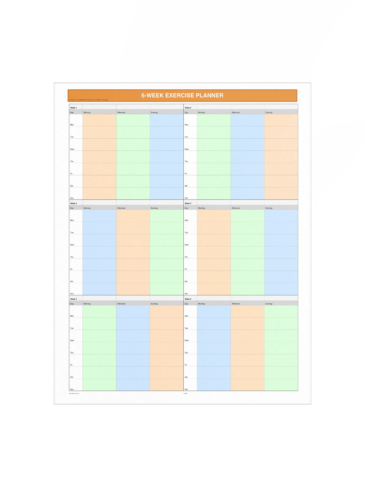 6 Week Exercise Planner product image (2)