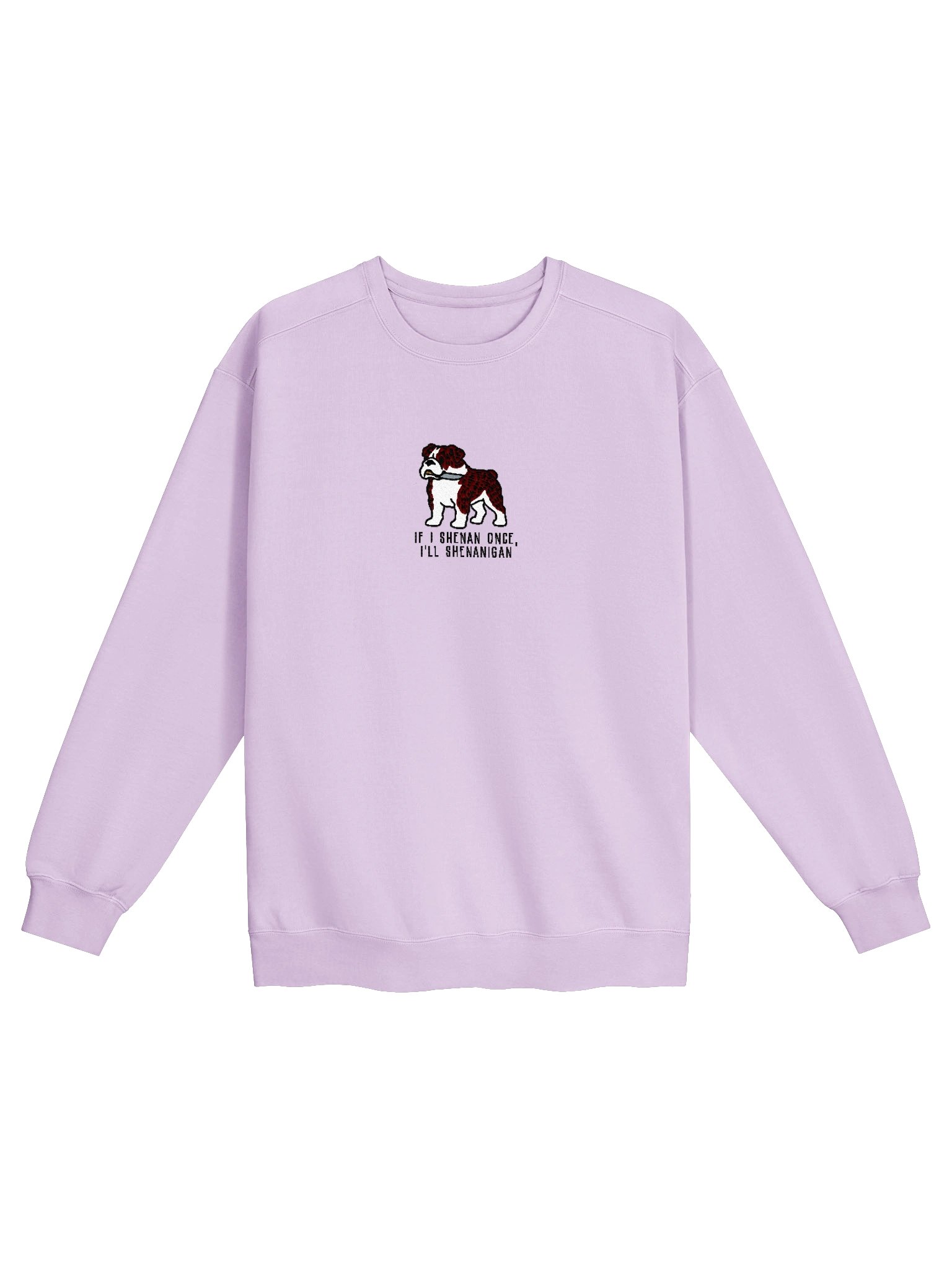 If I Shenan Once, I'll Shenanigan Funny Chibi-Style Embroidered Premium Sweatshirt for English Bulldog(Brindle) Owners product image (1)