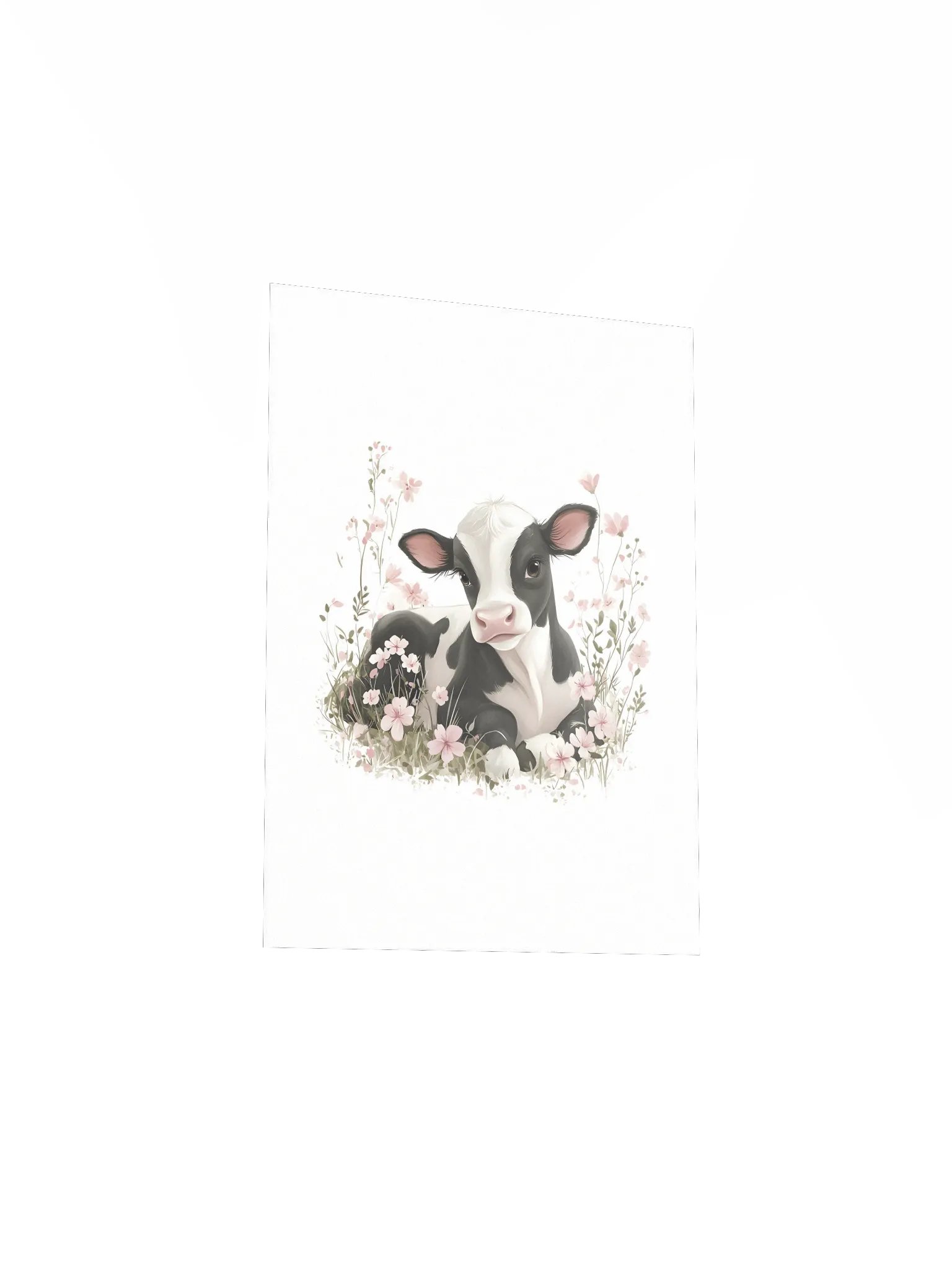 Holstein Cow in Pink Florals Farm Print product image (4)