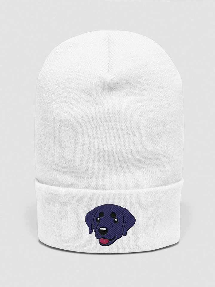 Happy Black Labrador Retriever Pup Embroidered Beanie product image (1)