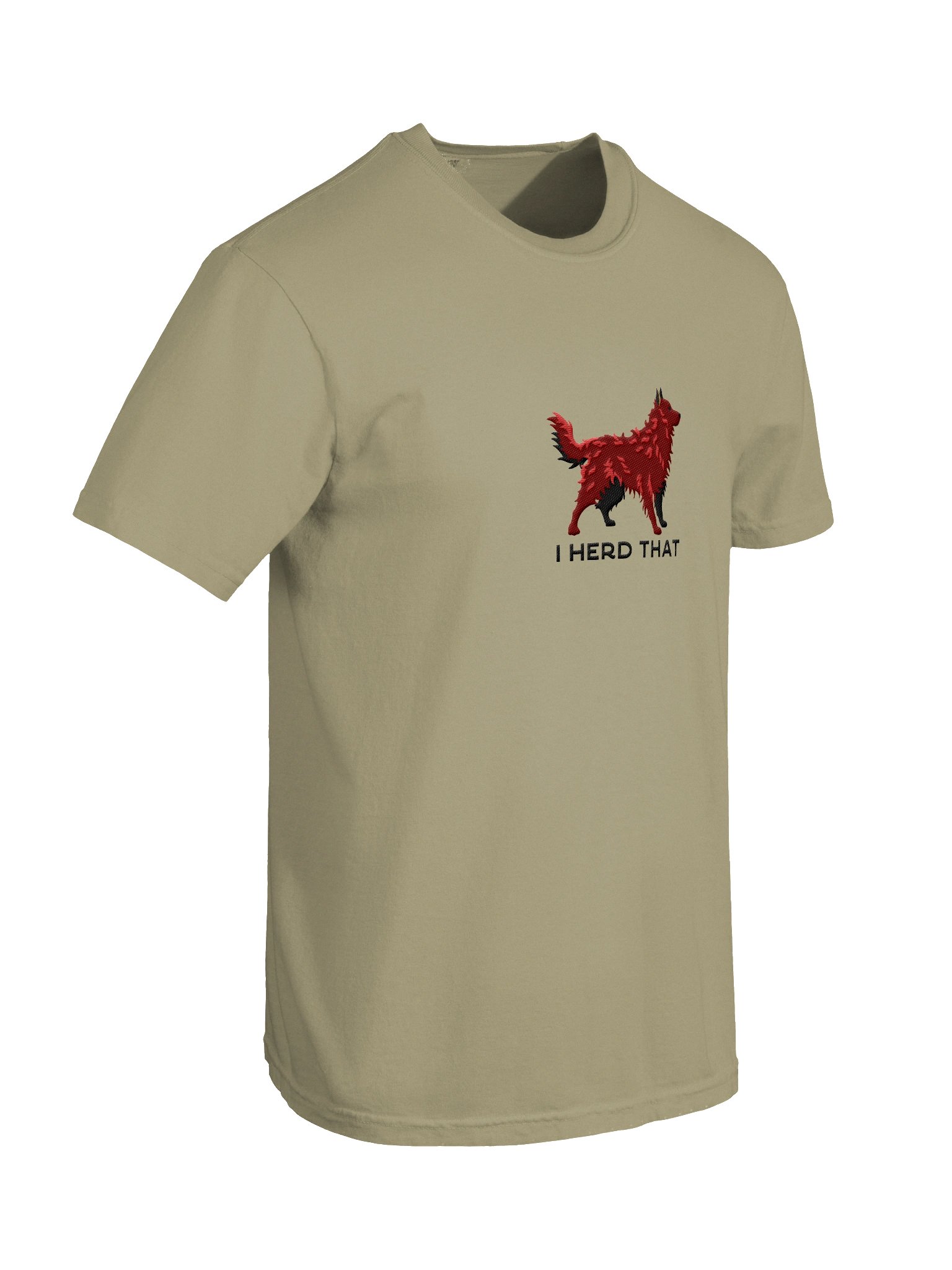 I Herd That T-Shirt(Embroidered) of a Hungarian Mudi(Red) product image (11)