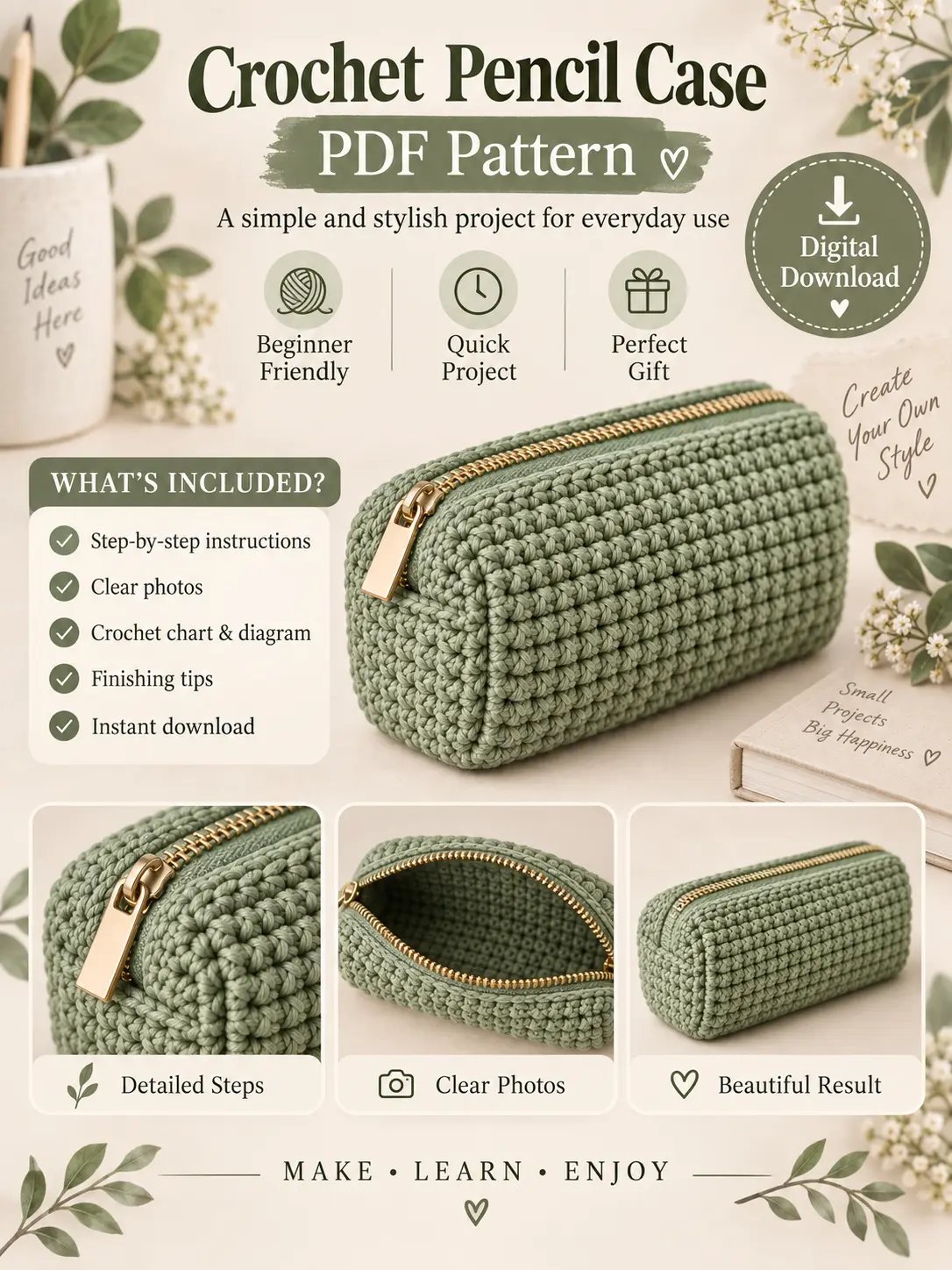 Easy Crochet Pencil Case Pattern product image (1)
