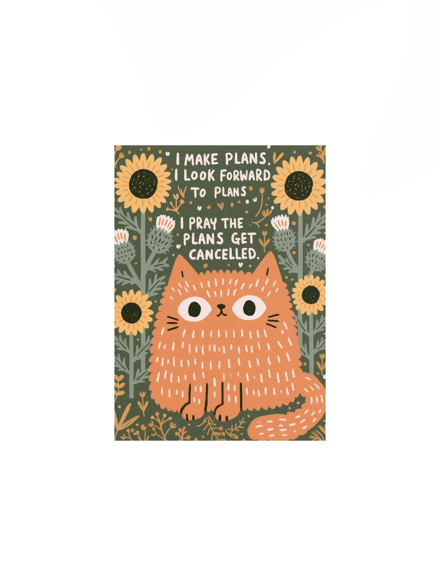 Cat Plans Cancelled Folk Art Poster product image (2)