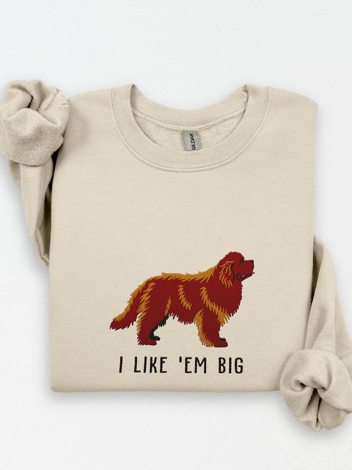 I Like 'Em Big Sweatshirt (Embroidered) of a Newfoundland(Choco) product image (1)
