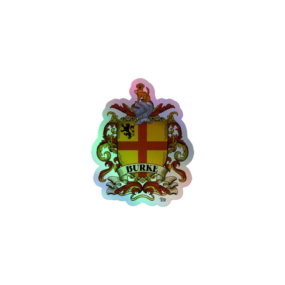 The Burke Family Coat of Arms Crest Holofoil Sticker product image (1)