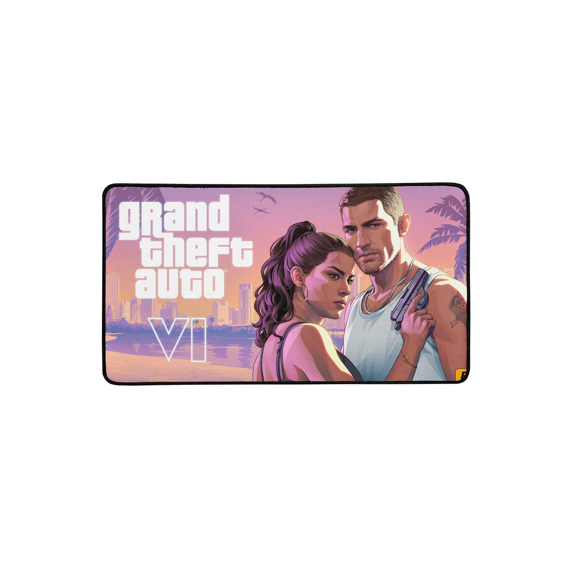 GTA VI Jason & Lucia Beach Logo Desk Mat product image (1)