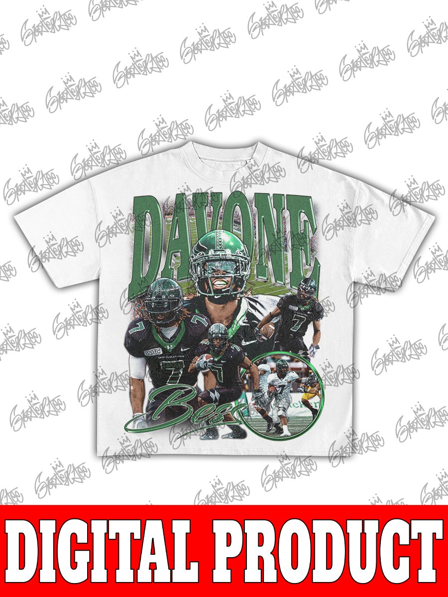 Davone Bess Hawaii Rainbow Warriors NFL Wide Receiver Vintage Bootleg Graphic product image (2)